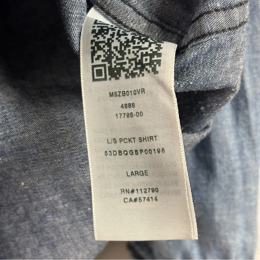 True Religion Chambray Western Pearl Snap Button Up Shirt Size Small Men's